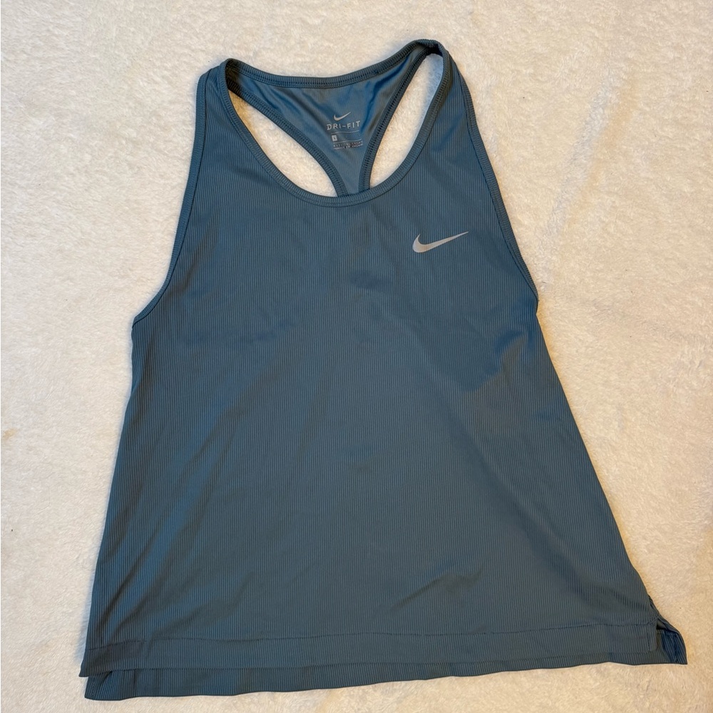 Nike Ribbed Blue Racerback Tank LARGE